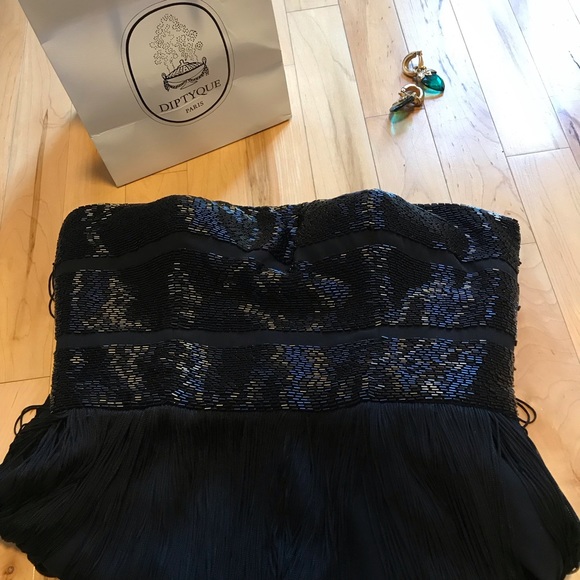 Basix Black Label Black Beaded Dress with Fringe đź–¤ - Picture 7 of 7